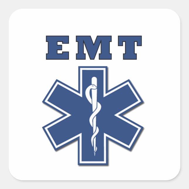 EMT Star of Life Classic Square Sticker (Front)