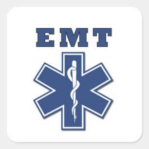 EMT Star of Life Classic Square Sticker