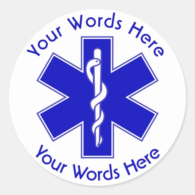 EMT Star of Life Custom Sticker (Front)
