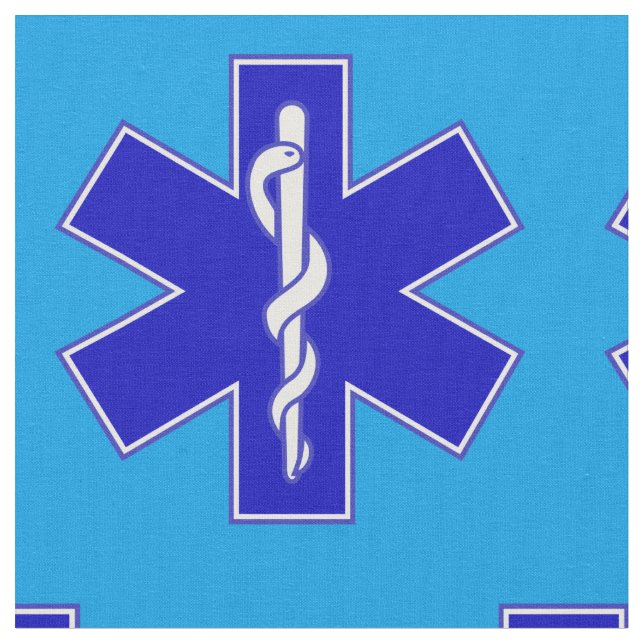 EMT Star of Life Fabric (Close Up)