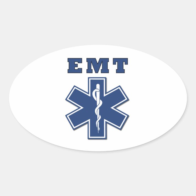 EMT Star of Life Oval Sticker (Front)