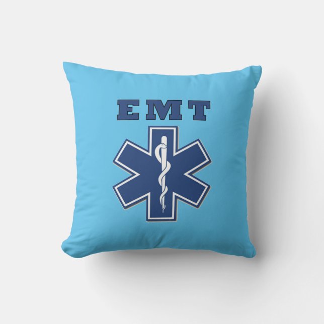EMT Star of Life Throw Pillow (Front)