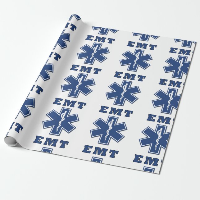 EMT Star of Life Wrapping Paper (Unrolled)