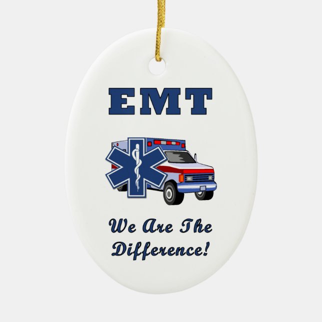 EMT We Are The Difference Ceramic Ornament (Front)