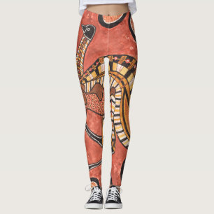 Emu Aboriginal Art Painting Leggings