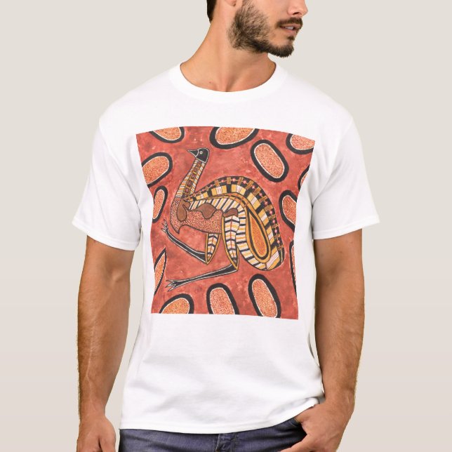 Emu Aboriginal Art Painting T-Shirt (Front)
