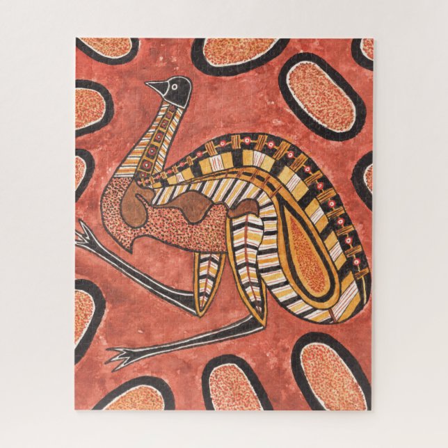 Emu - Aboriginal Inspired Art Painting Jigsaw Puzzle (Vertical)