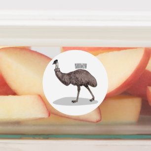 Emu bird cartoon illustration 