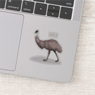 Emu bird cartoon illustration 