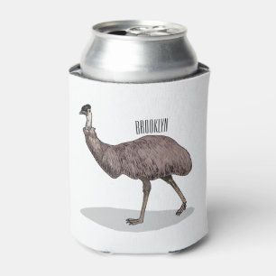 Emu bird cartoon illustration can cooler