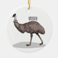 Emu bird cartoon illustration 