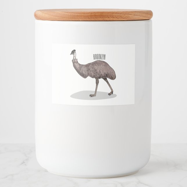 Emu bird cartoon illustration  food label (Front)
