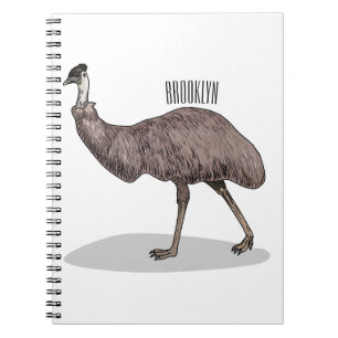 Emu bird cartoon illustration notebook
