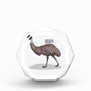 Emu bird cartoon illustration  photo block