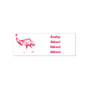 Emu bird cartoon illustration self-inking stamp