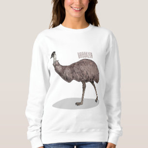 Emu bird cartoon illustration  sweatshirt