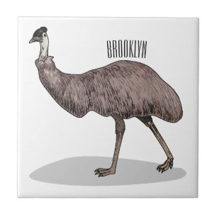 Emu bird cartoon illustration tile