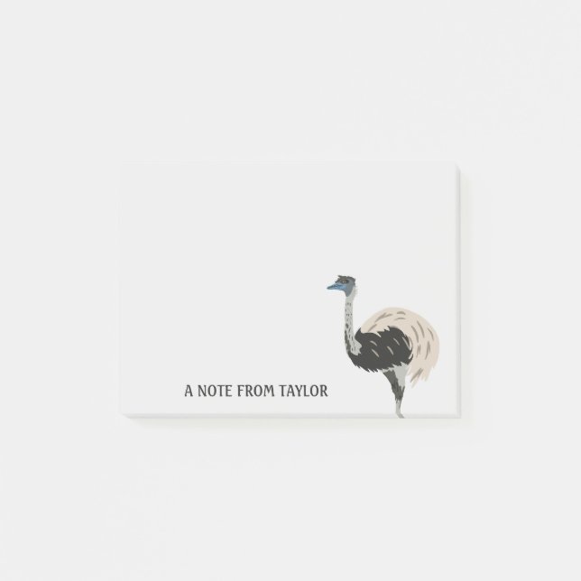 Emu Bird Lovers Personalized Post-it Notes (Front)