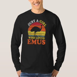 Emu Bird Vintage Just A Girl Who Loves Emus T-Shirt
