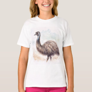 Emu Bird Watercolor  T-Shirt