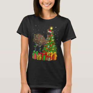 Emu Bird Xmas Holiday Santa Emu Christmas Tree T-Shirt