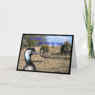 Emu Birthday card-customize Card