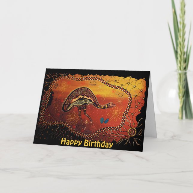 Emu Dreaming Birthday Card (Front)