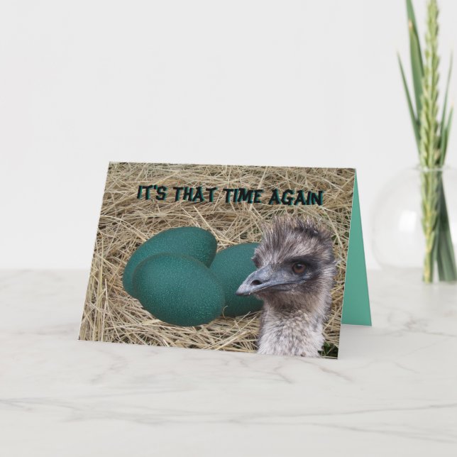 Emu & Eggs-customize any occasion Card (Front)