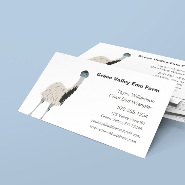 Emu Farm, Emus Themed  Business Card (Creator Uploaded)