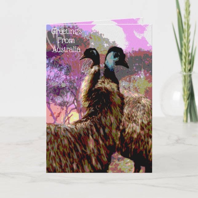 Emu Oil Painted Birthday Card, Card (Front)