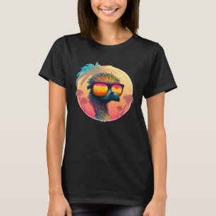 Emu on Tropical Vacation with Sunglasses Cool Ostr T-Shirt