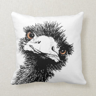 Emu – Pen and Ink Throw Pillow