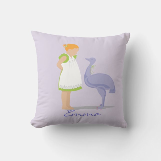 Emu Throw Pillow (Front)