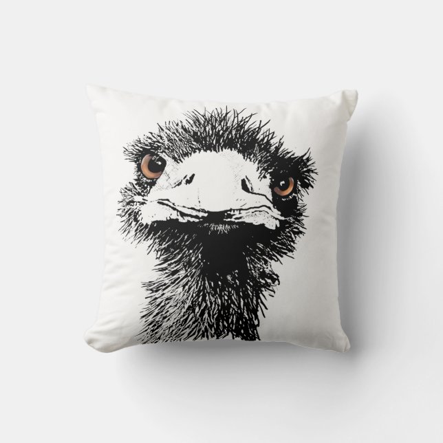 Emu Throw Pillow (Front)