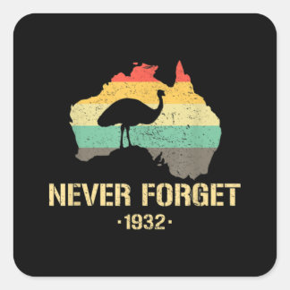Emu War 1932 Funny Australia History Square Sticker