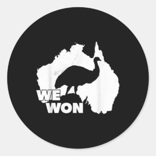 Emu War 1932 - Never Forget We Won Vintage Classic Round Sticker