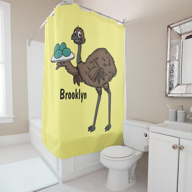 Emu with eggs cartoon illustration  (In Situ)