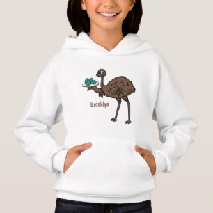 Emu with eggs cartoon illustration