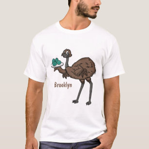 Emu with eggs cartoon illustration  T-Shirt