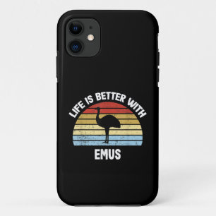 Emu with German Text Das Leben ist besser  iPhone 11 Case