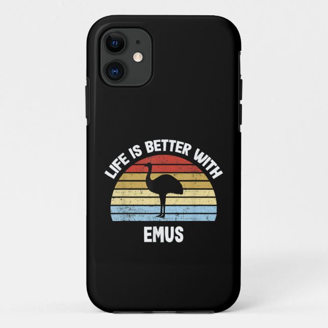 Emu with German Text Das Leben ist besser  Case-Mate iPhone Case (Back)