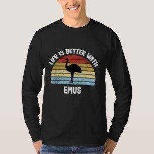 Emu with German Text Das Leben ist besser  T-Shirt