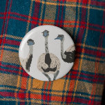 Emus Bird Lovers Illustrated 2 Inch Round Button<br><div class="desc">Show off your love for emus and other flightless birds with this pin or button. It features realistic style illustration of three emus.</div>