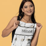 Emus Bird Lovers Personalized Apron<br><div class="desc">Surprise your favourite bird lover with a personalized emu apron. This apron features realistic style emu illustrations set against a pale grey background that's subtly patterned with white feathers. Your name or other text appears in bold letters.</div>