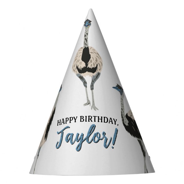 Emus Bird Lovers Personalized Party Hat (Front)