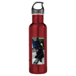 En Acier Inoxydable Langue distante chat bouteille d'eau drôle rouge 2
