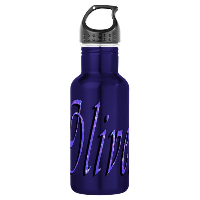 En Acier Inoxydable Oliver, Nom, Logo, Bouteille d'eau réutilisable bl (Devant)
