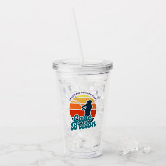 En Acrylique Cape Breton Canne à pêche et verre Tumbler