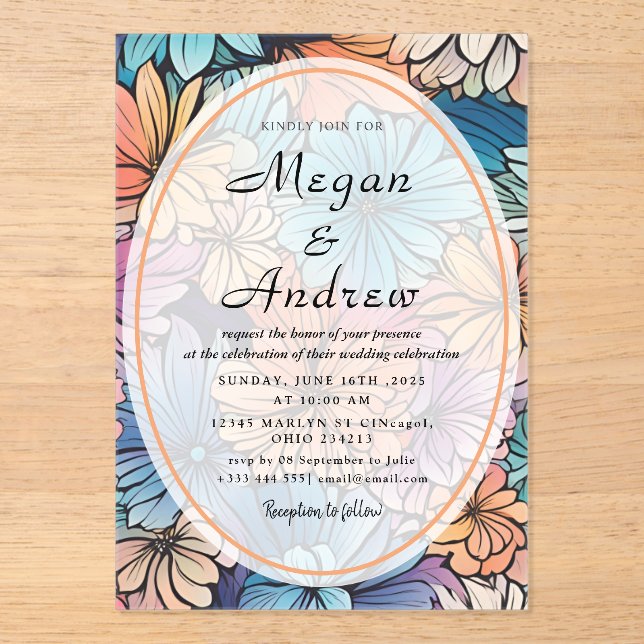 En Acrylique Invitations acryliques mariages (Recto)