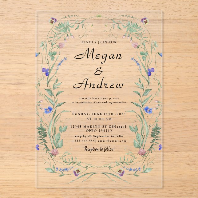 En Acrylique Invitations acryliques mariages (Recto)